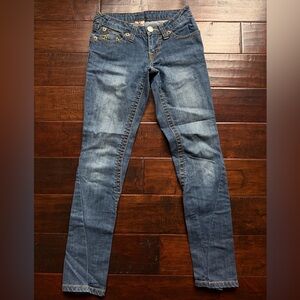 Y2K True Religion Julie Big T Skinny Jeans Size 26 Made in USA